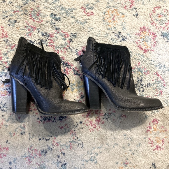 Cynthia Vincent Fringe Ankle Boots - Picture 2 of 11